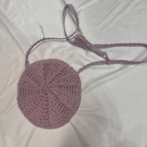 Handcrafted Mauve Crochet Round Bag